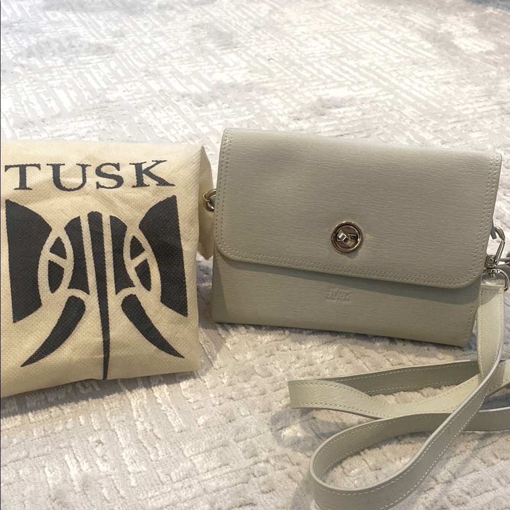 Tusk Off White Leather Mini Crossbody Bag